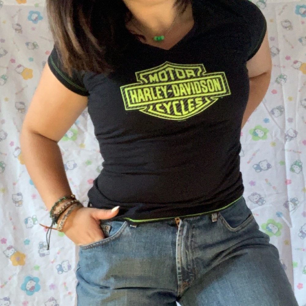 Harley Davidson Neon Green Mobile Bay Top